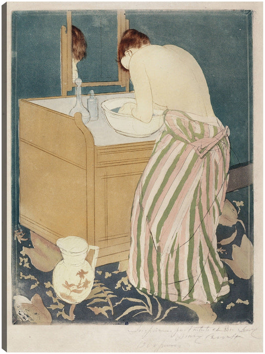 Mujer bañándose (1890-1891) - Mary Cassatt