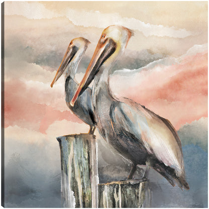 Pelícanos al atardecer - Studio Arts