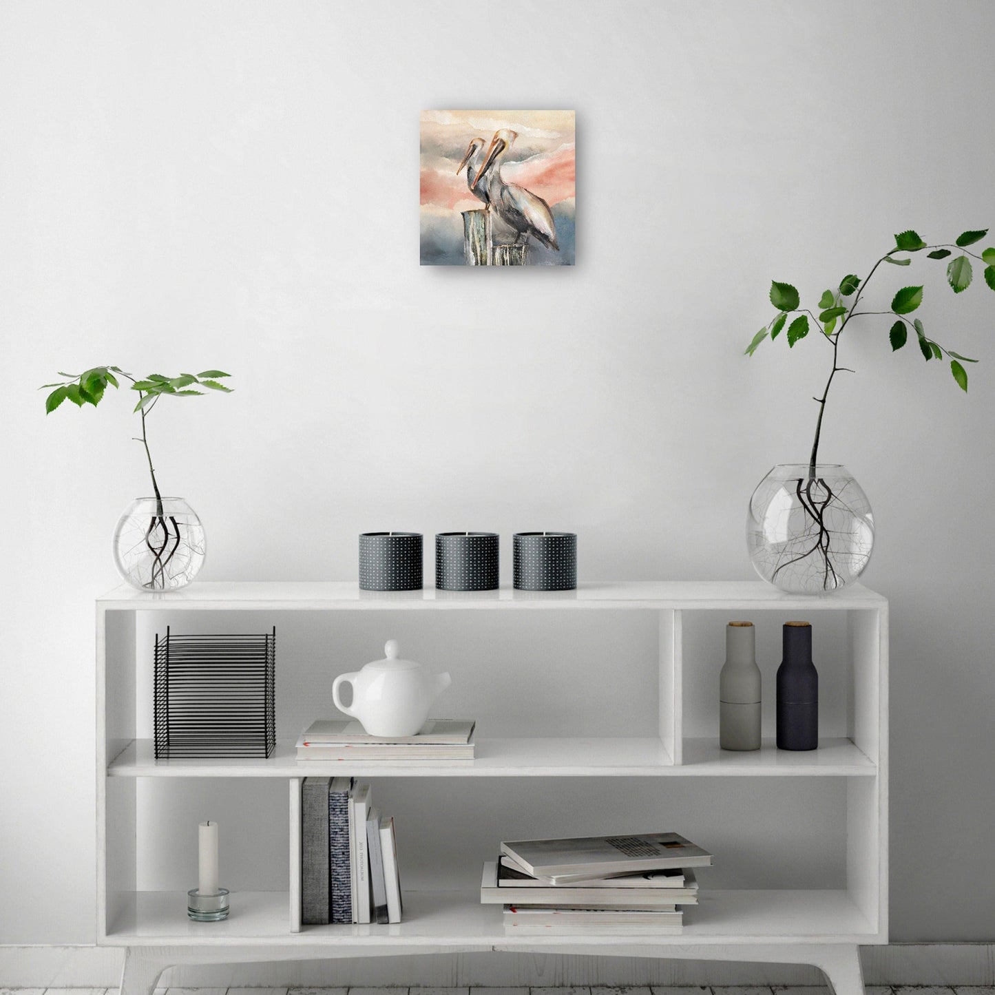 Pelícanos al atardecer - Studio Arts