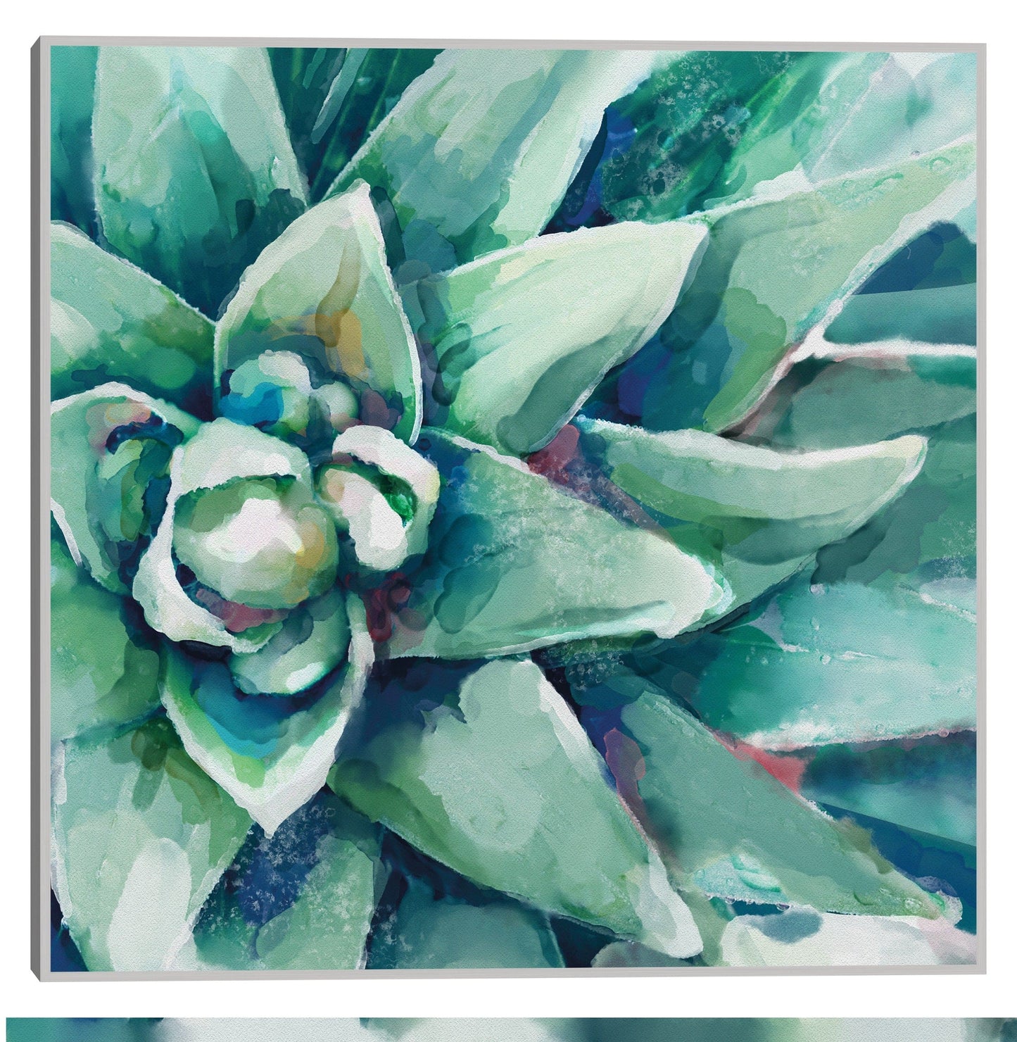 Cuadrado de flor suculenta acuarela - Studio Arts