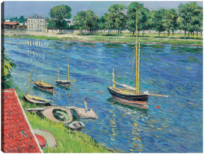 La Sena en Argenteuil, bateaux au mouillage (1883) - Gustave Caillebotte