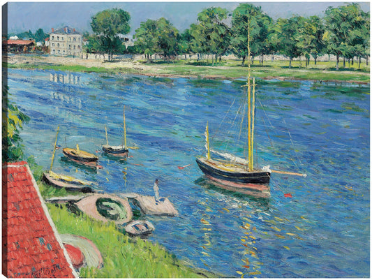 La Sena en Argenteuil, bateaux au mouillage (1883) - Gustave Caillebotte