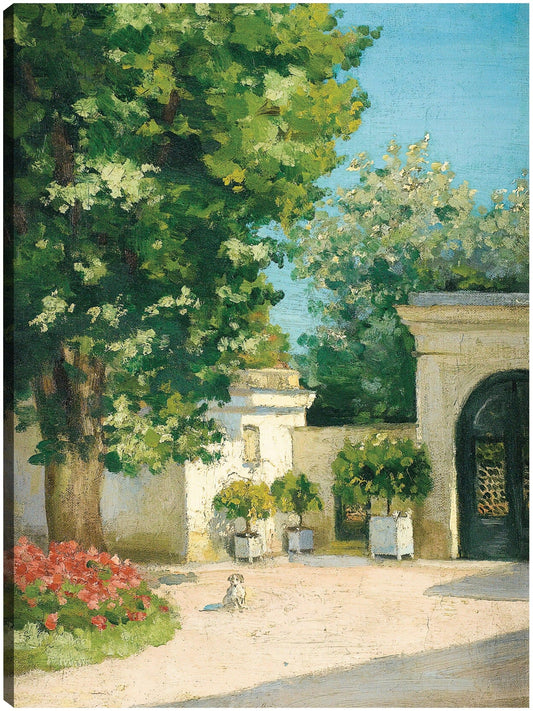 El pórtico de la casa familiar (hacia 1875) - Gustave Caillebotte