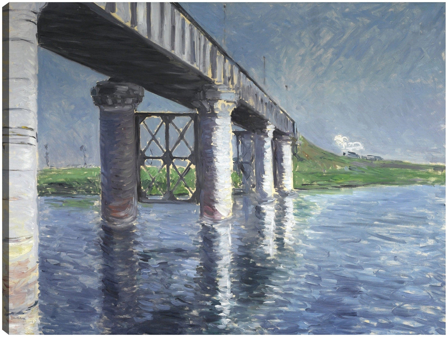 El Sena y el puente del ferrocarril en Argenteuil (La Seine et le pont du chemin de fer dArgenteuil) - Gustave Caillebotte