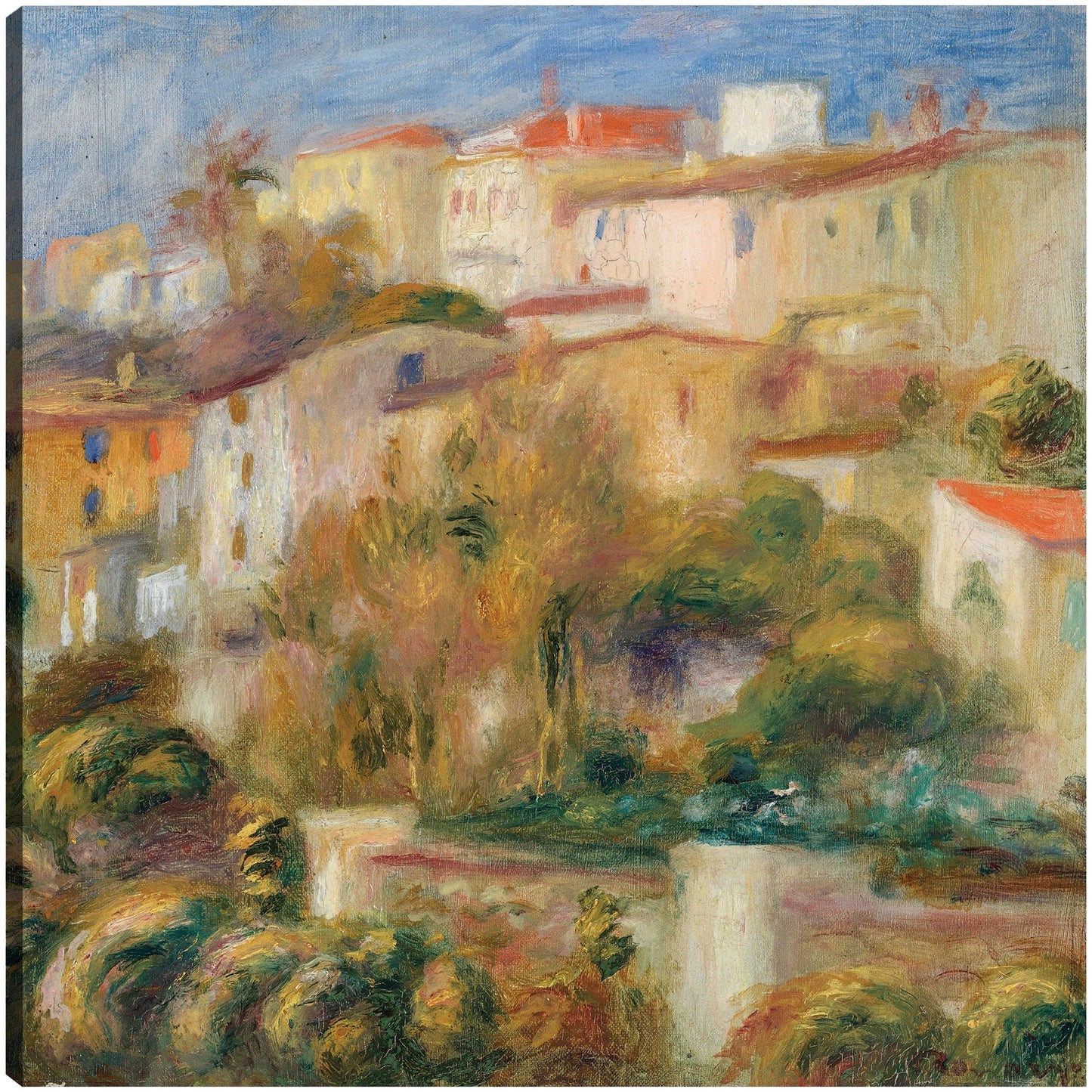 Casas en una colina (Groupe de maisons sur un coteau) (1908) - Pierre-Auguste Renoir 