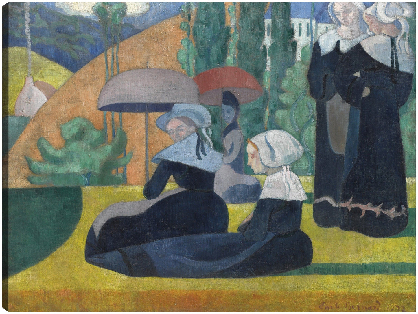 Mujeres bretonas con paraguas (1892) - Emile Bernard