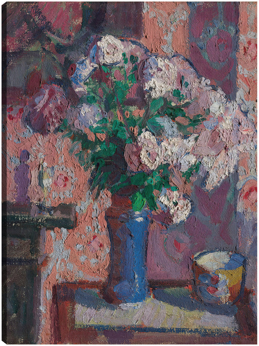 Rosas en un jarrón azul (hacia 1914-15) - Harold Gilman