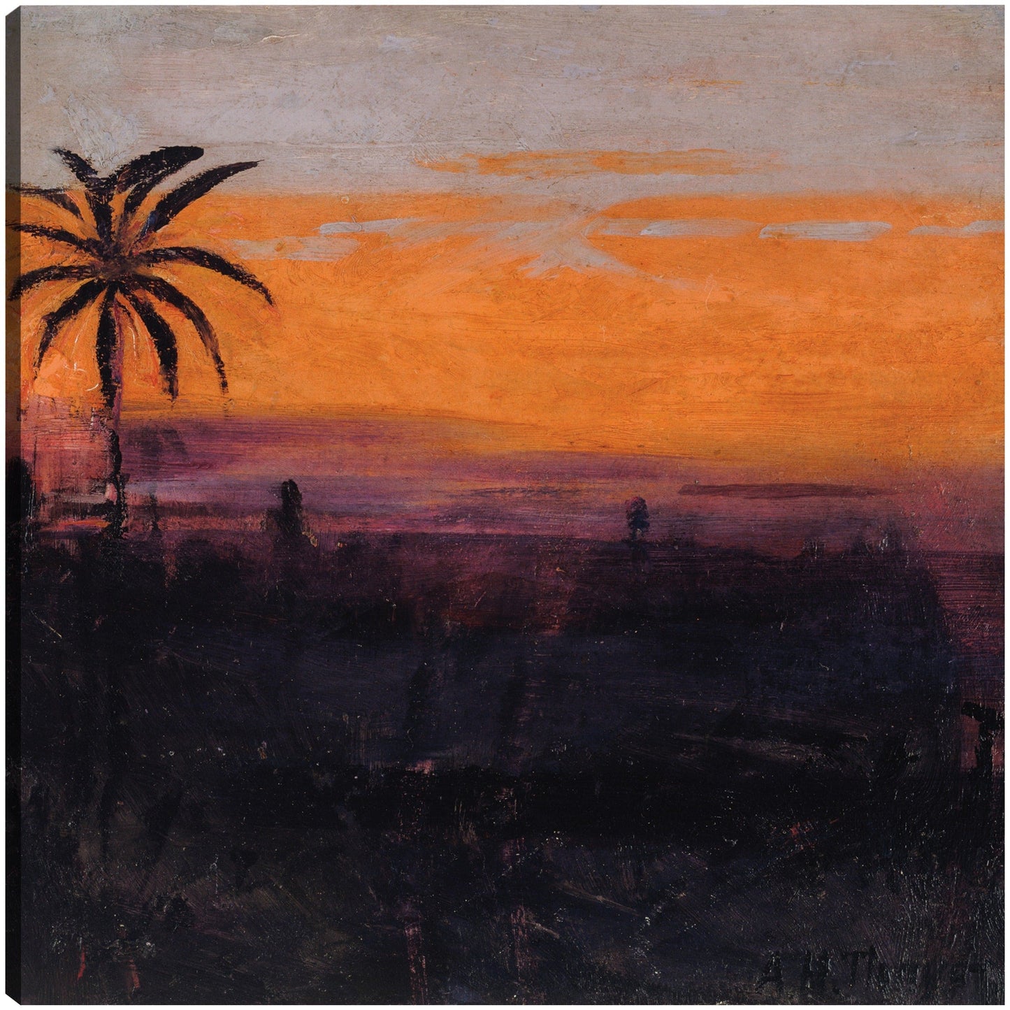 El cielo simulado por flamencos rojos, estudio para libro que oculta la coloración en el reino animal (ca. 1905-1909) - Abbott Handerson Thayer