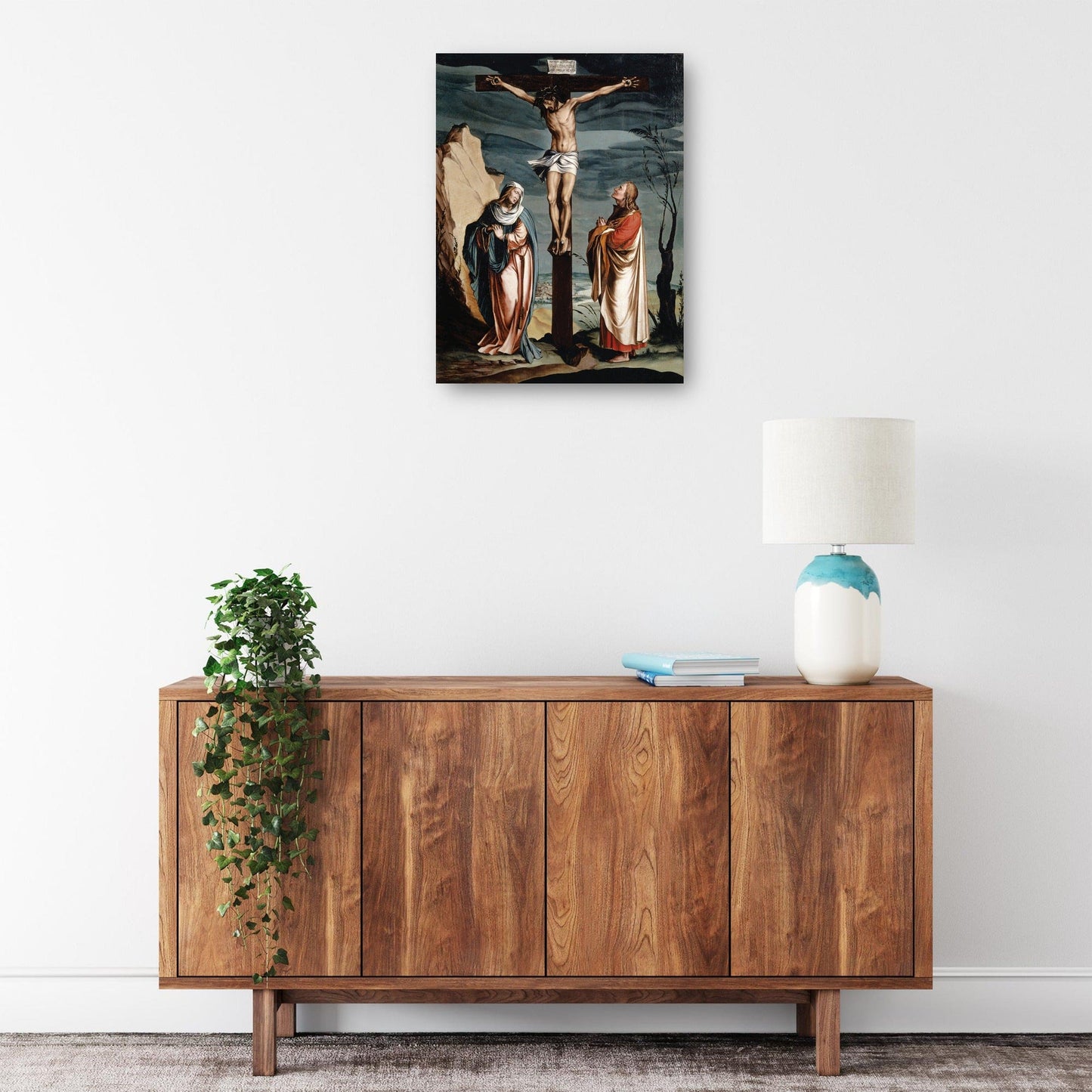 Cristo en la Cruz entre la Virgen y San Juan (1560) - Jacob Clauser Workshop