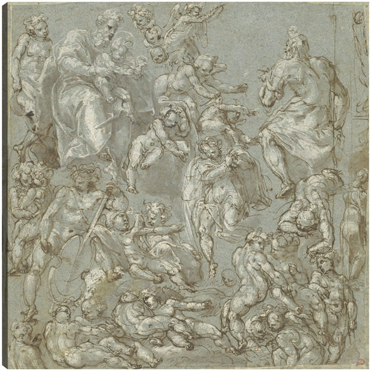 San José y el Niño Jesús con ángeles y amorcillos (1590-1600) - Cesare Polini
