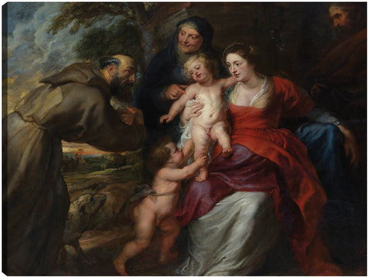 La Sagrada Familia con los santos Francisco y Ana y el niño San Juan Bautista (principios o mediados de la década de 1630) - Peter Paul Rubens
