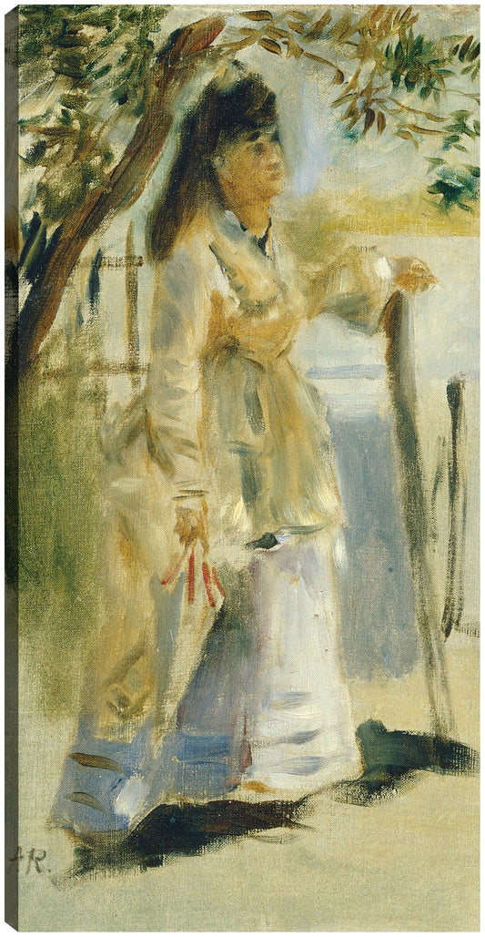 Mujer por una valla - Pierre-Auguste Renoir