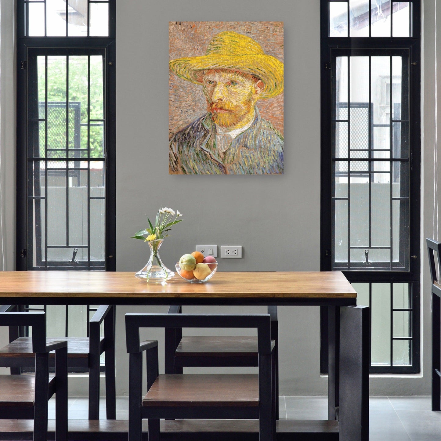 Autorretrato con sombrero de paja - Vincent van Gogh
