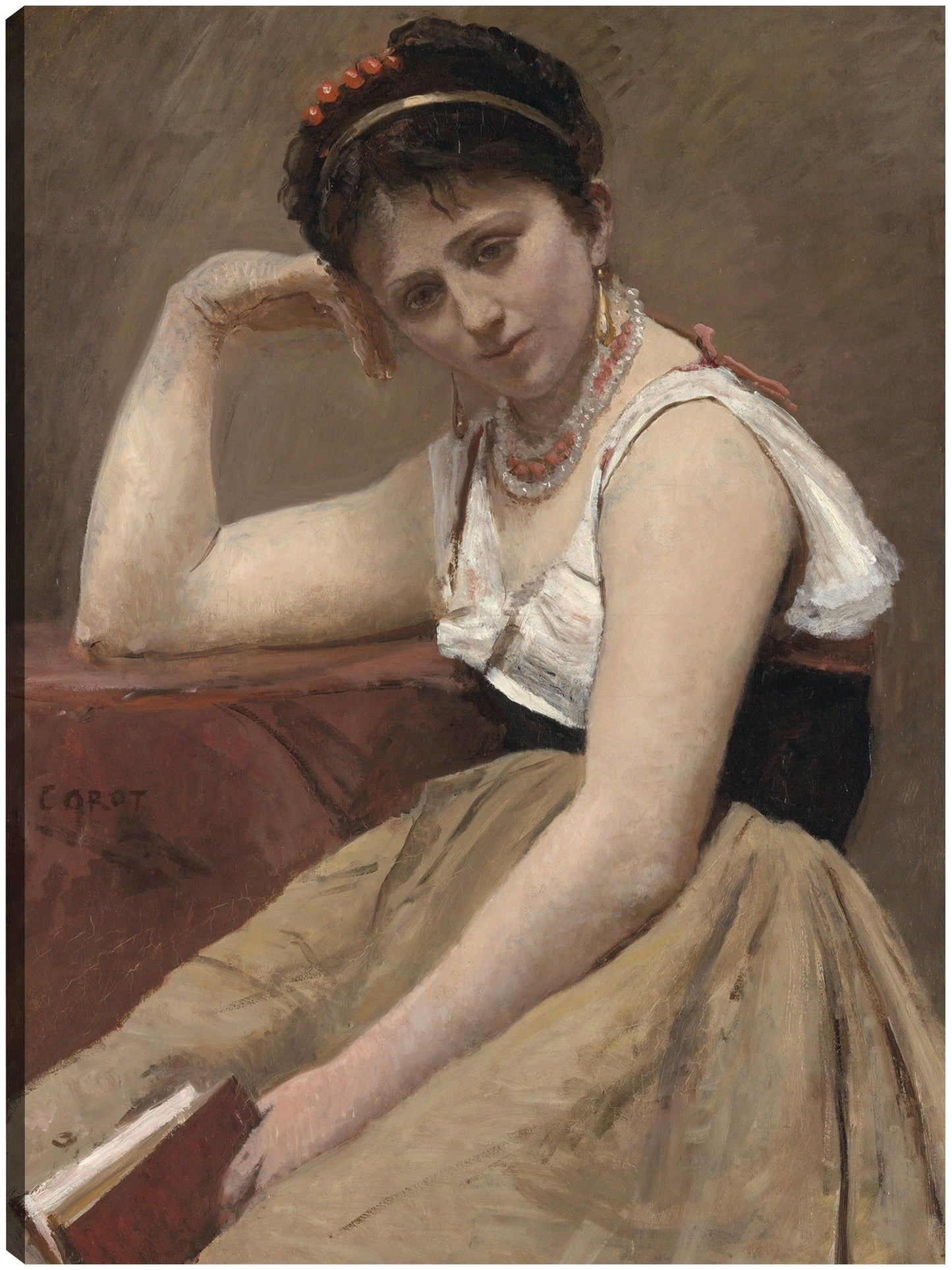 Lectura interrumpida - Jean-Baptiste-Camille Corot