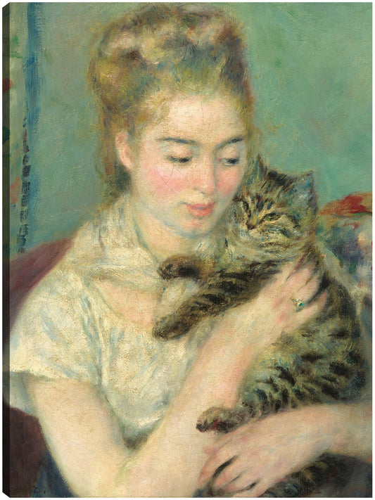 Mujer con un gato - Pierre-Auguste Renoir