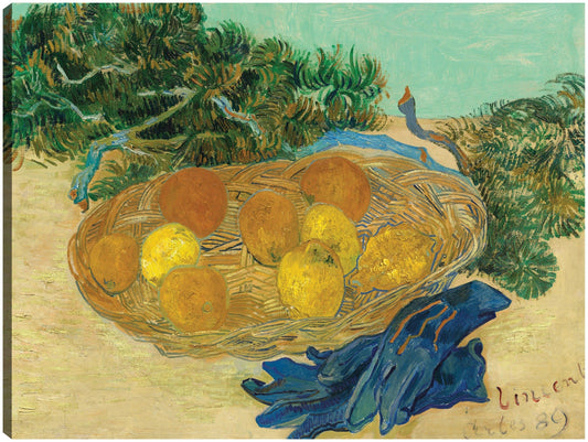 Bodegón de naranjas y limones con guantes azules - Vincent van Gogh