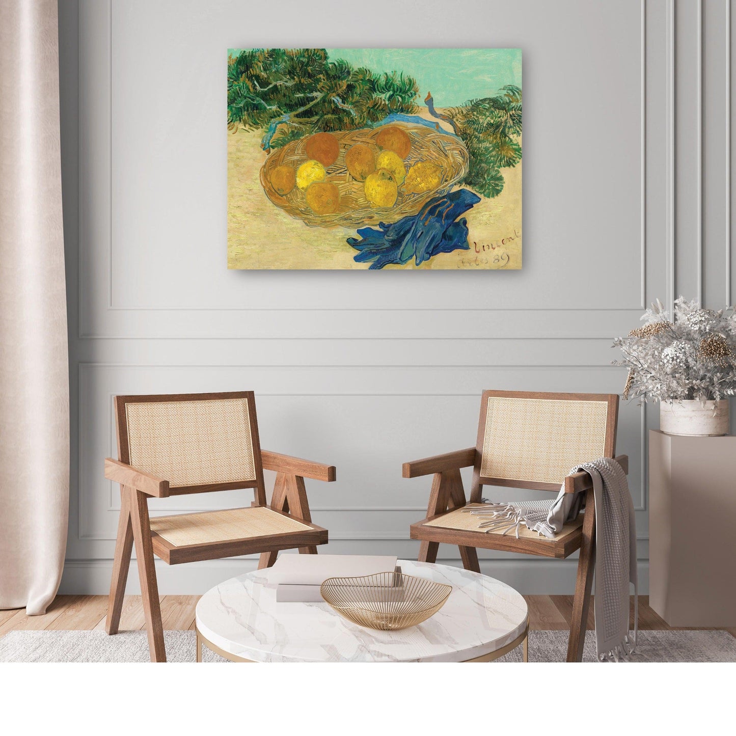 Bodegón de naranjas y limones con guantes azules - Vincent van Gogh