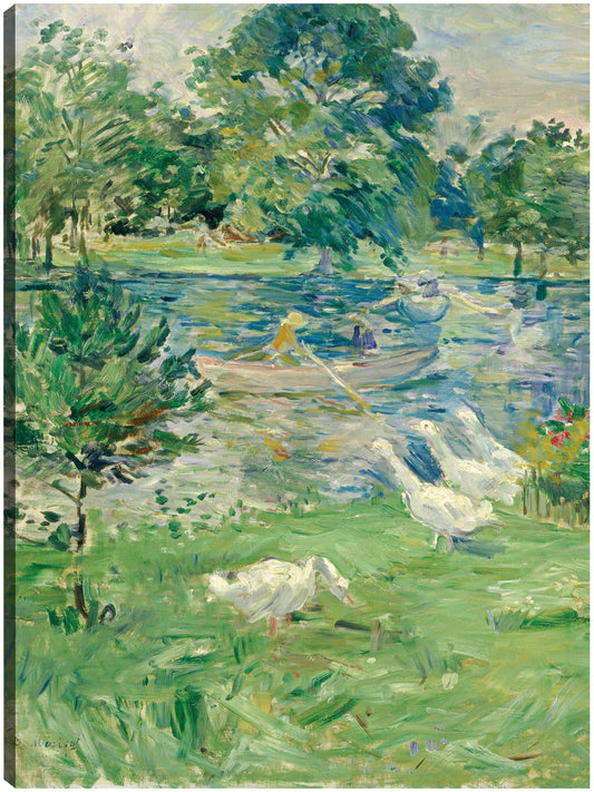 Chica en un barco con gansos - Berthe Morisot