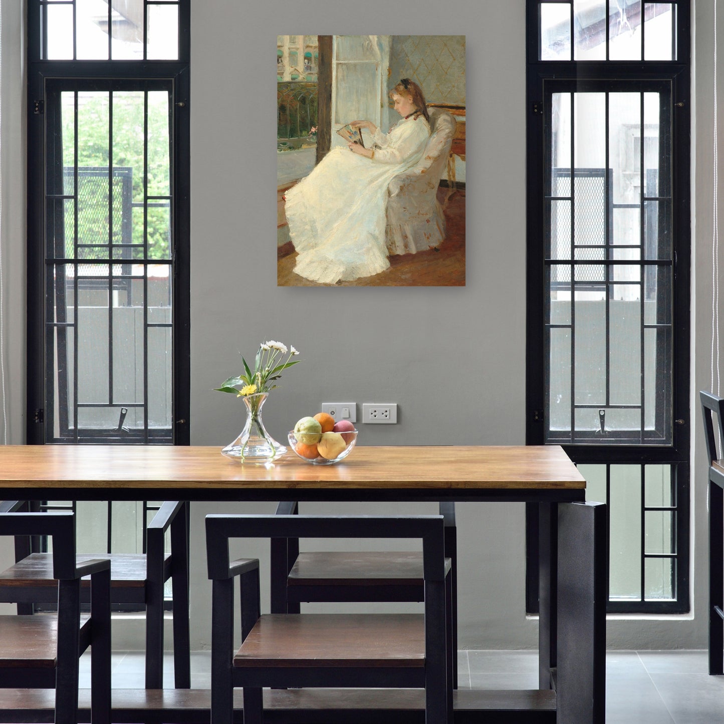 La hermana del artista en una ventana - Berthe Morisot