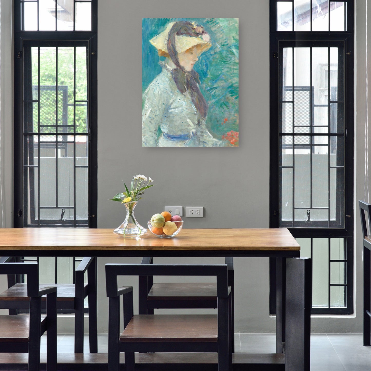 Mujer joven con sombrero de paja - Berthe Morisot
