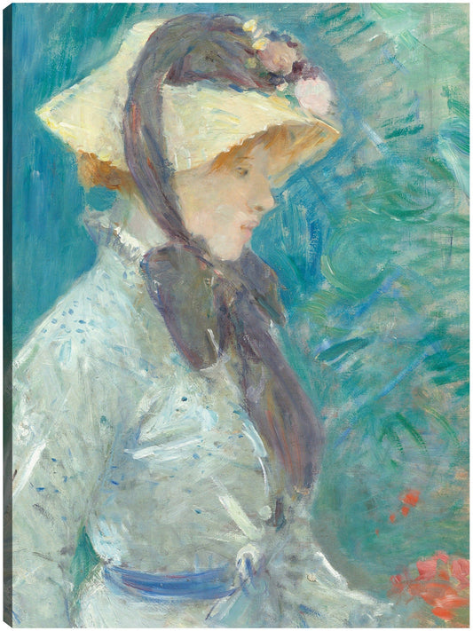 Mujer joven con sombrero de paja - Berthe Morisot