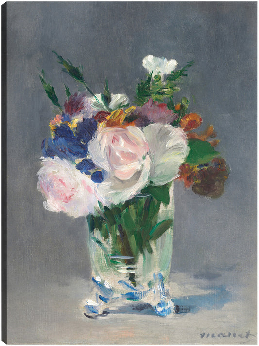 Flores en un jarrón de cristal - Edouard Manet