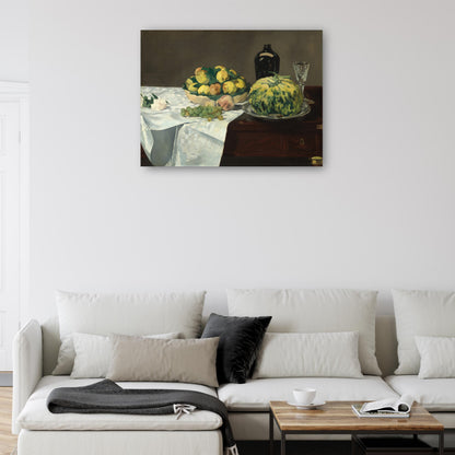 Bodegón con melón y melocotones - Edouard Manet