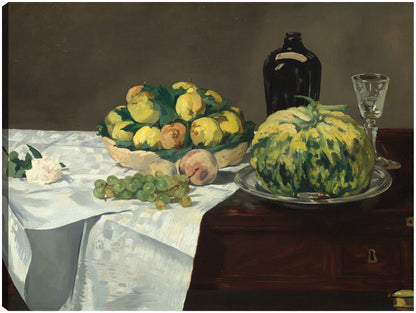 Naturaleza muerta con melón y melocotones - Edouard Manet