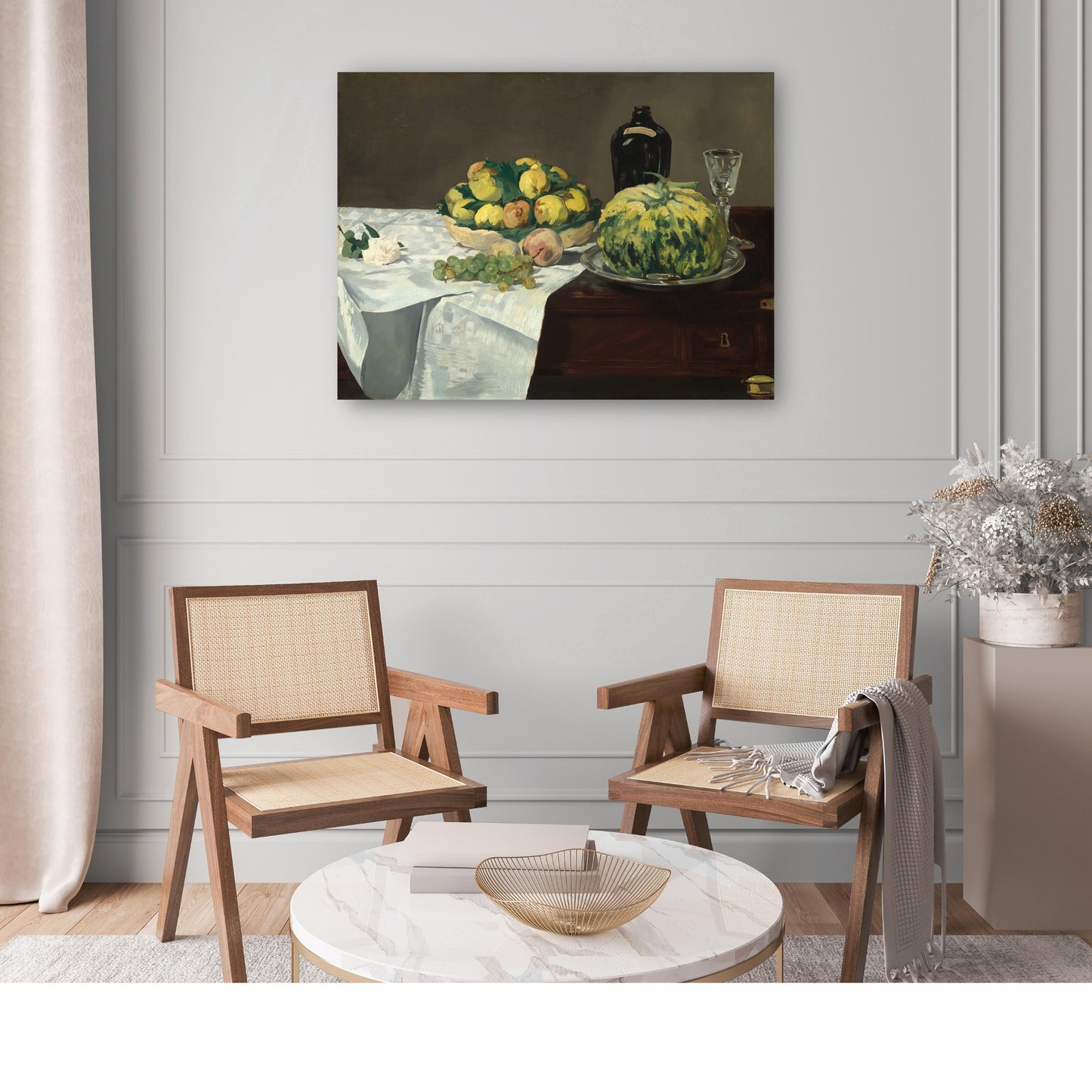Bodegón con melón y melocotones - Edouard Manet