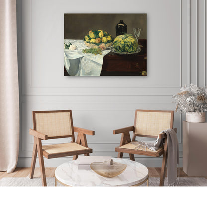 Bodegón con melón y melocotones - Edouard Manet