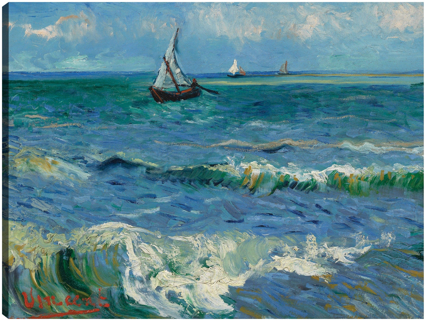Paisaje marino cerca de Les Saintes Maries de la Mer - Vincent van Gogh