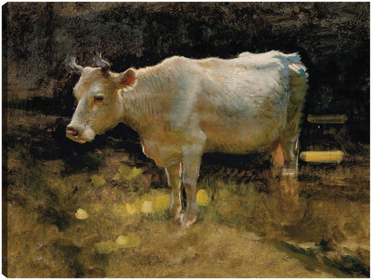 Estudio de una vaca en un prado. - Joseph Farquharson
