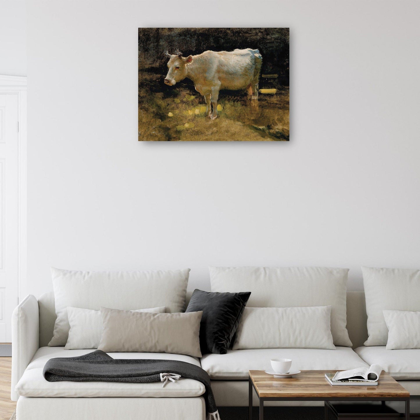 Estudio de una vaca en un prado. - Joseph Farquharson