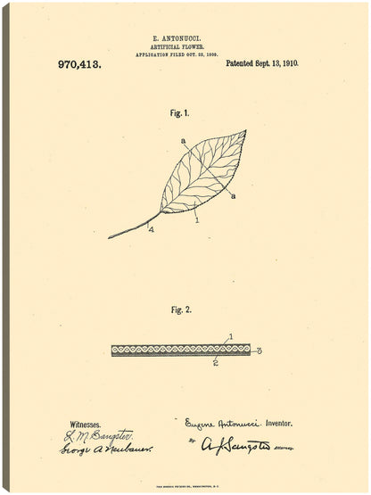 Flor artificial patentada, inventor: William A. Warner, 13 de septiembre de 1910 - National Archives