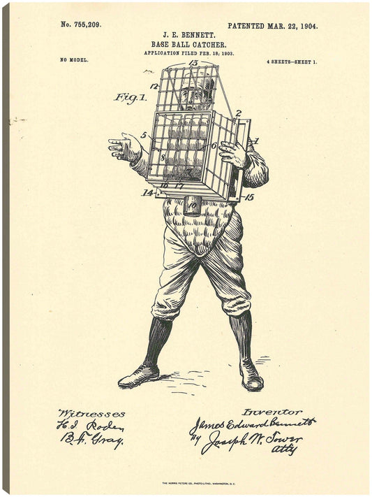 Patente de receptor de béisbol, 22 de marzo de 1904 - National Archives