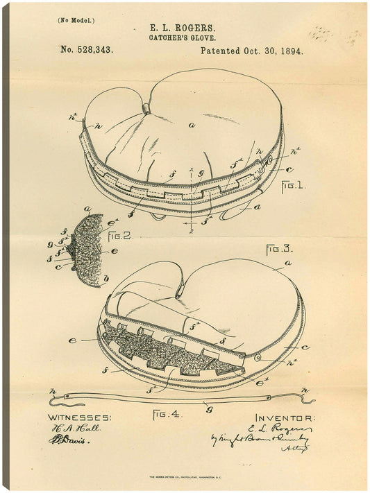 Guante de cazador de patentes, inventor: Elroy L. Rogers, 30 de octubre de 1894 - National Archives
