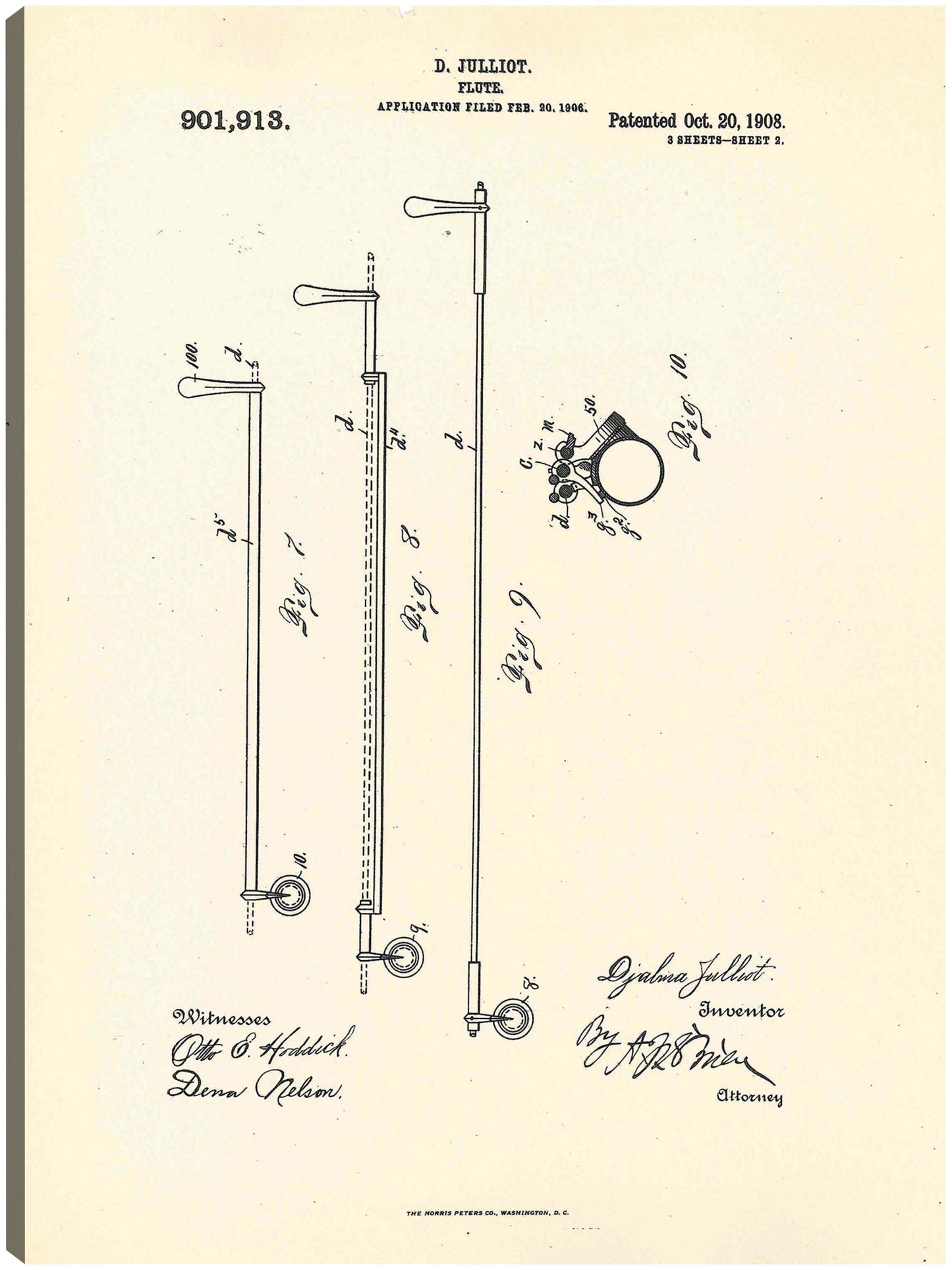 Flauta patentada, inventora Djalma Julliot, 20 de octubre de 1909 II - National Archives