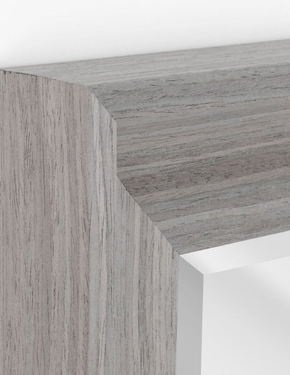 Espejo decorativo con marco de madera flotante de transición gris