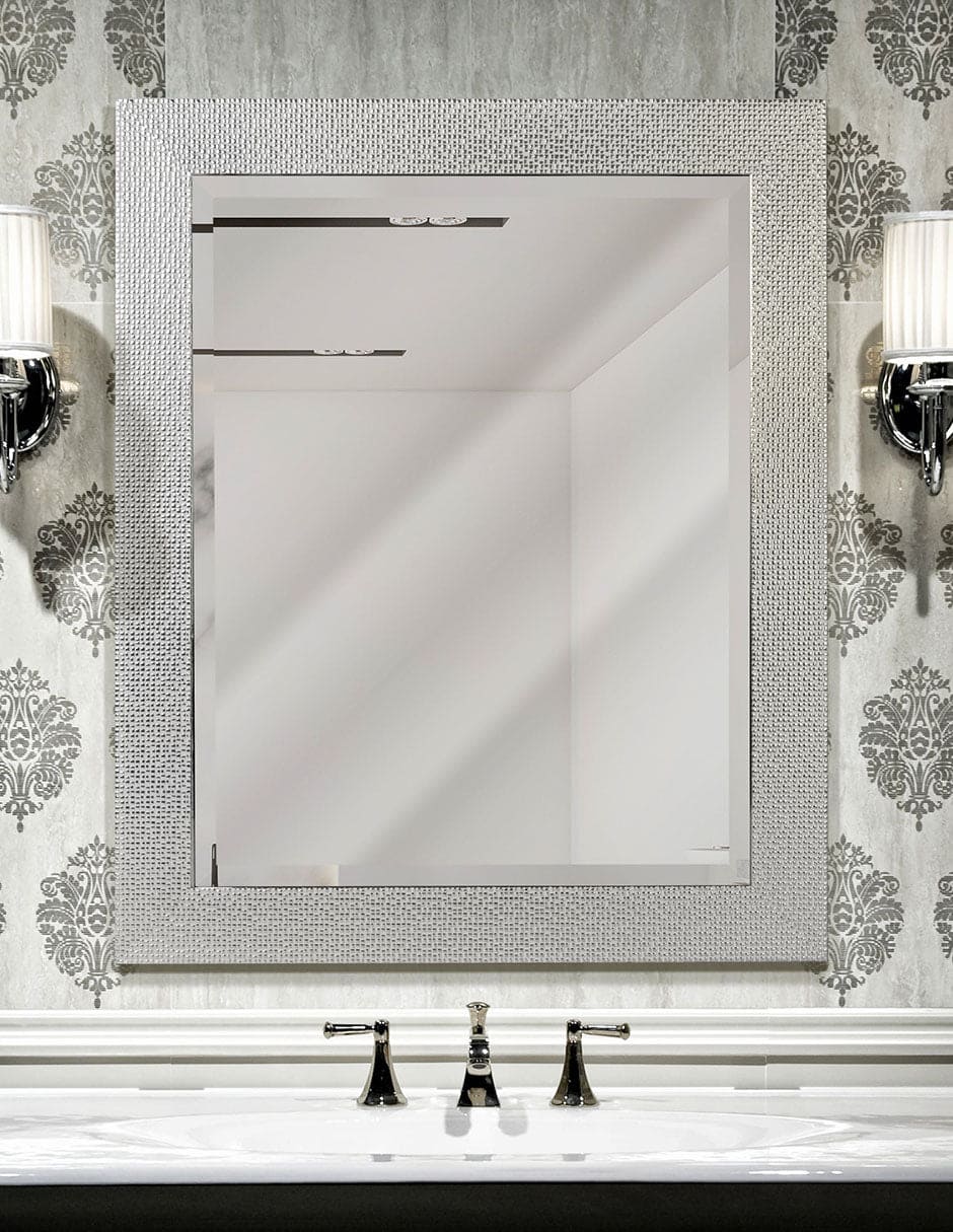 Espejo decorativo de tocador con marco texturizado de azulejos