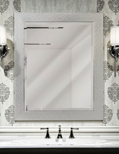 Espejo decorativo de tocador con marco texturizado de azulejos