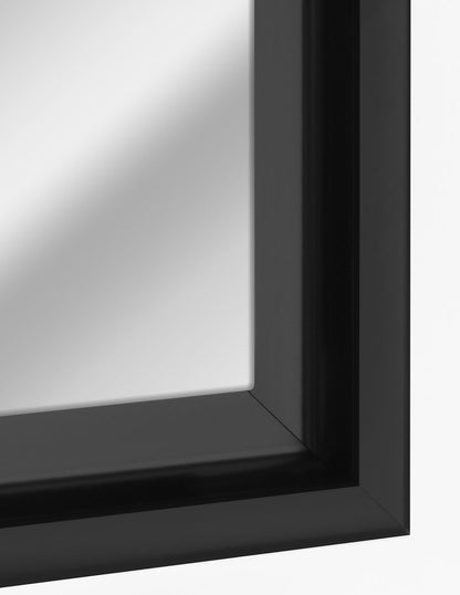 Espejo decorativo de pared con marco flotante negro brillante