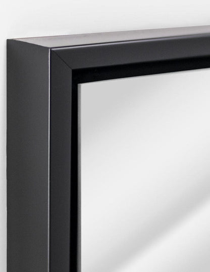 Espejo decorativo con marco negro brillante de pared