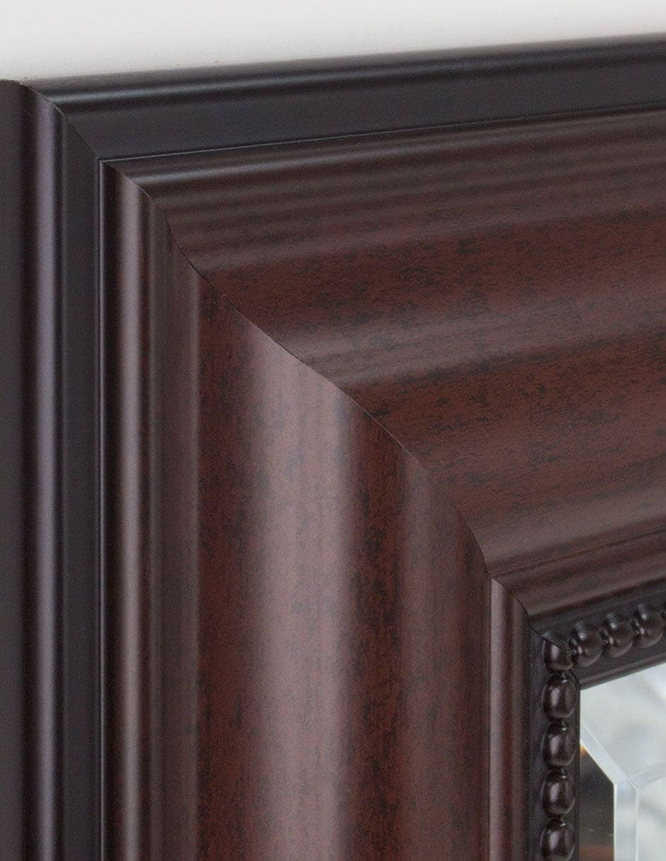 Espejo decorativo con marco rectangular de cerezo profundo