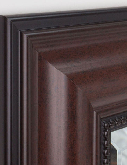 Espejo decorativo con marco rectangular de cerezo profundo