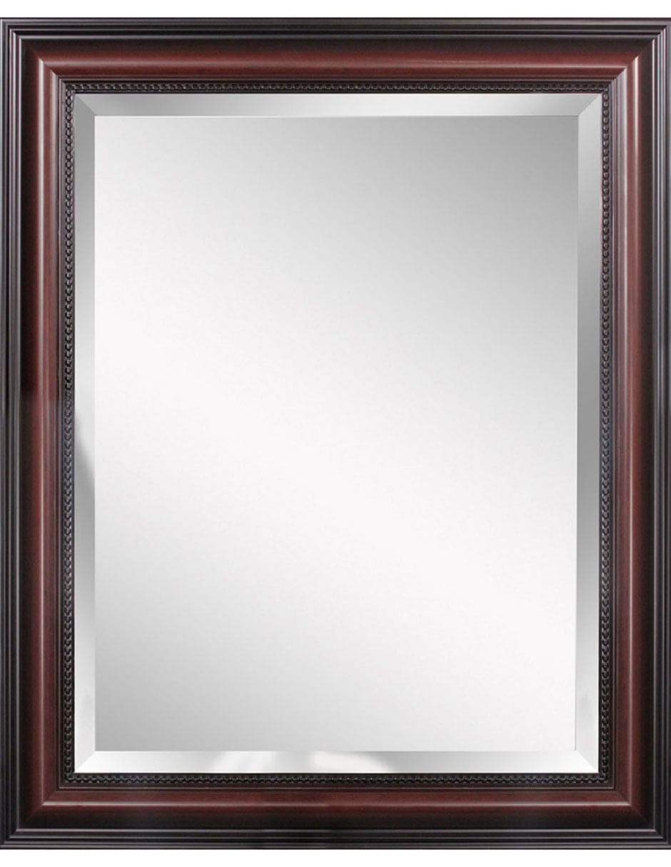 Espejo decorativo con marco rectangular de cerezo profundo