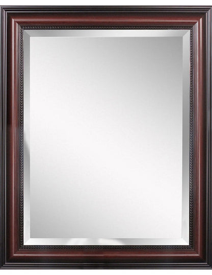 Espejo decorativo con marco rectangular de cerezo profundo
