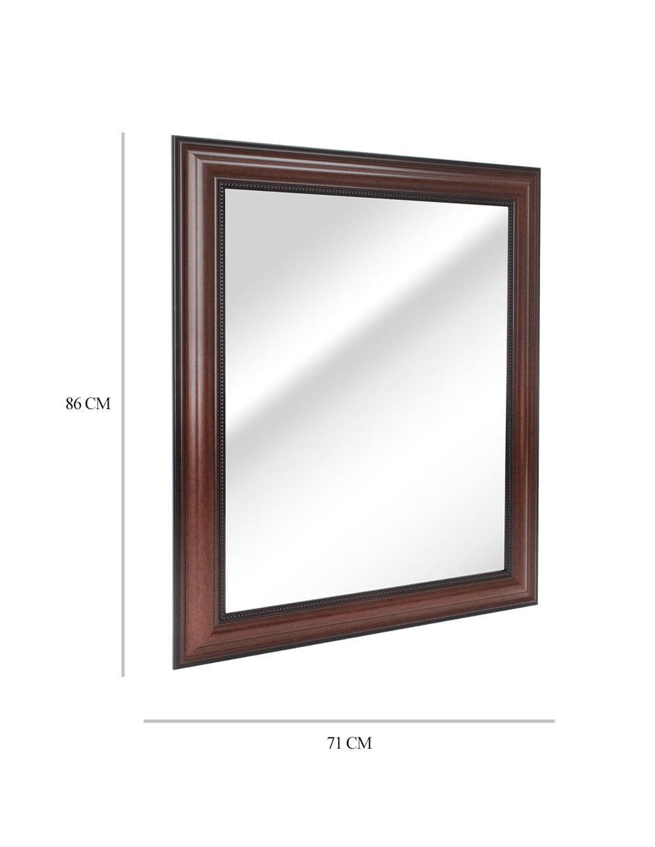 Espejo decorativo con marco rectangular de cerezo profundo
