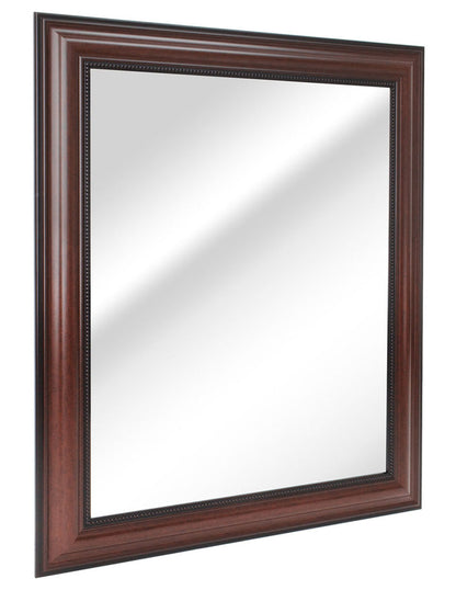 Espejo decorativo con marco rectangular de cerezo profundo