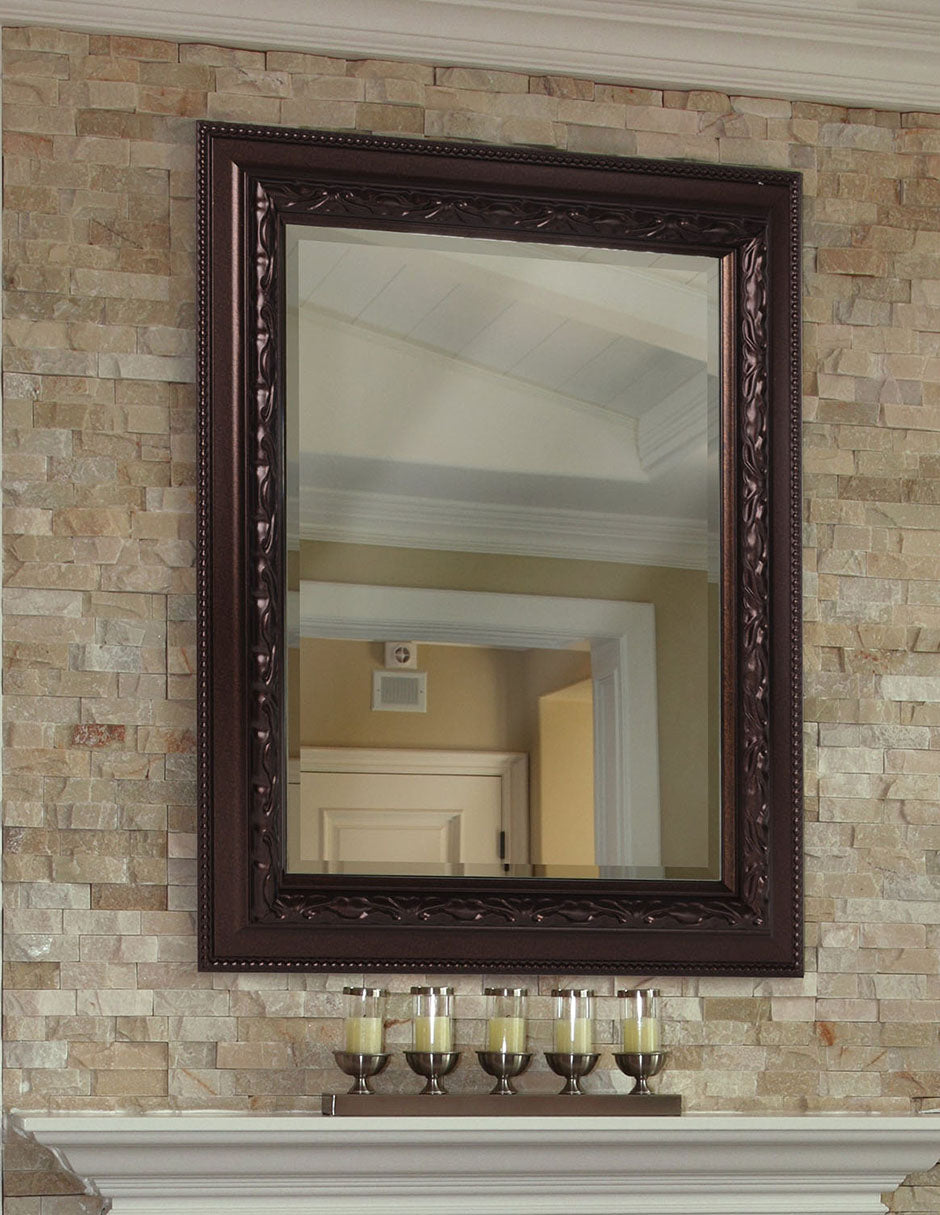 Espejo decorativo con marco en relieve Addyson Rich Chocolate