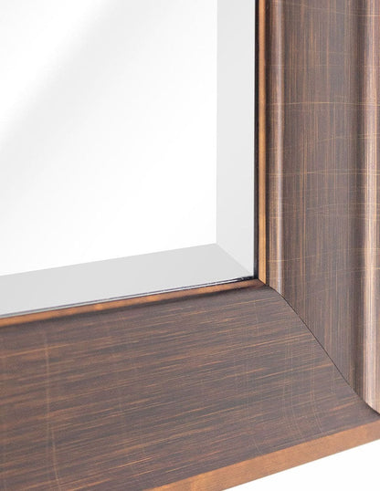 Espejo decorativo con marco aceitado en bronce y cobre